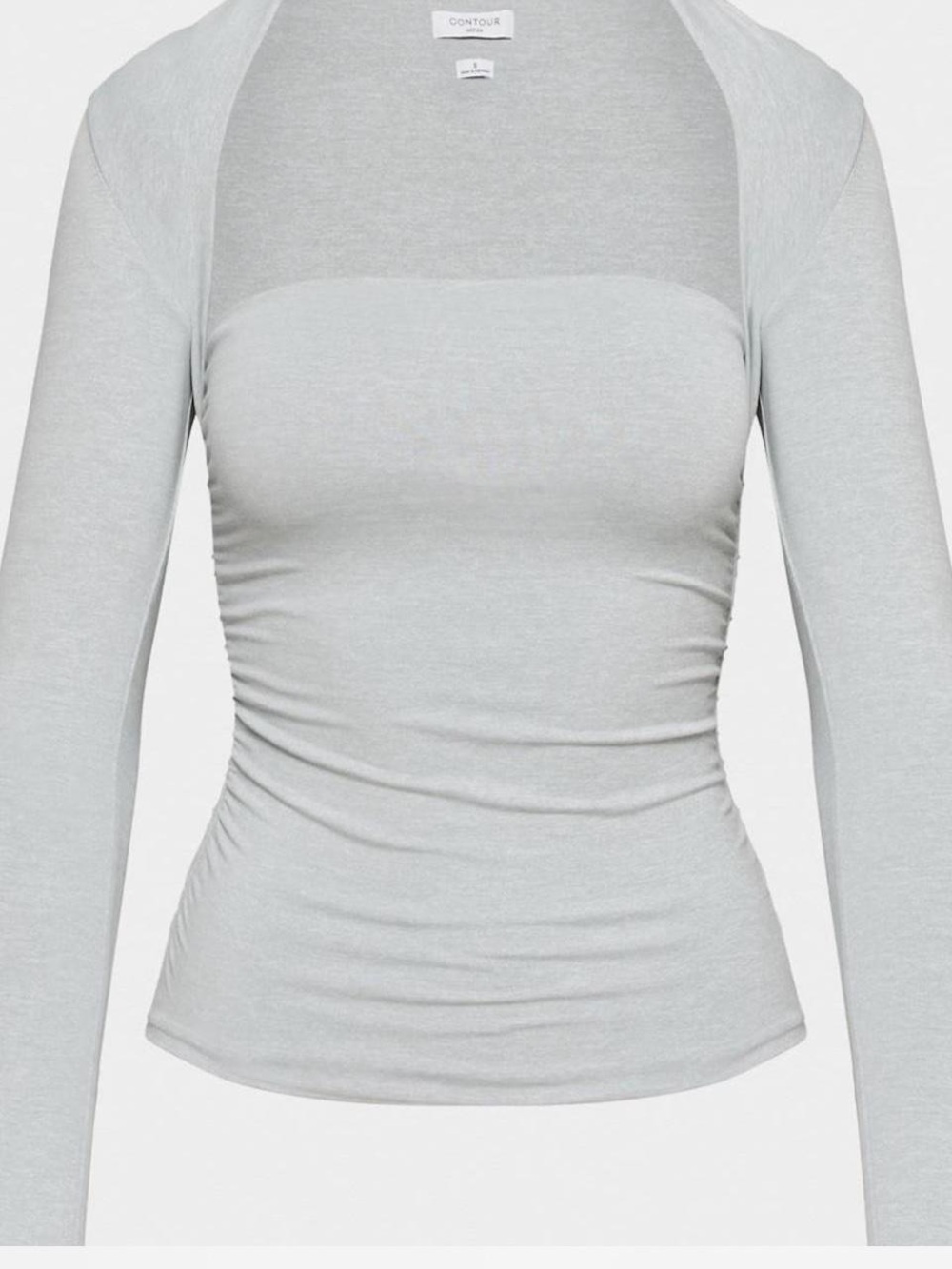 Aritzia Contour Flourish Long Sleeve Ruched Square Neck Top